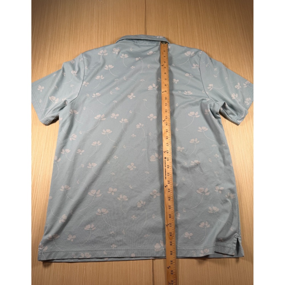 TravisMathew Good Time Feeling Polo Shirt Men 2XL Blue Floral Cotton Golf Tennis - Picture 5 of 6